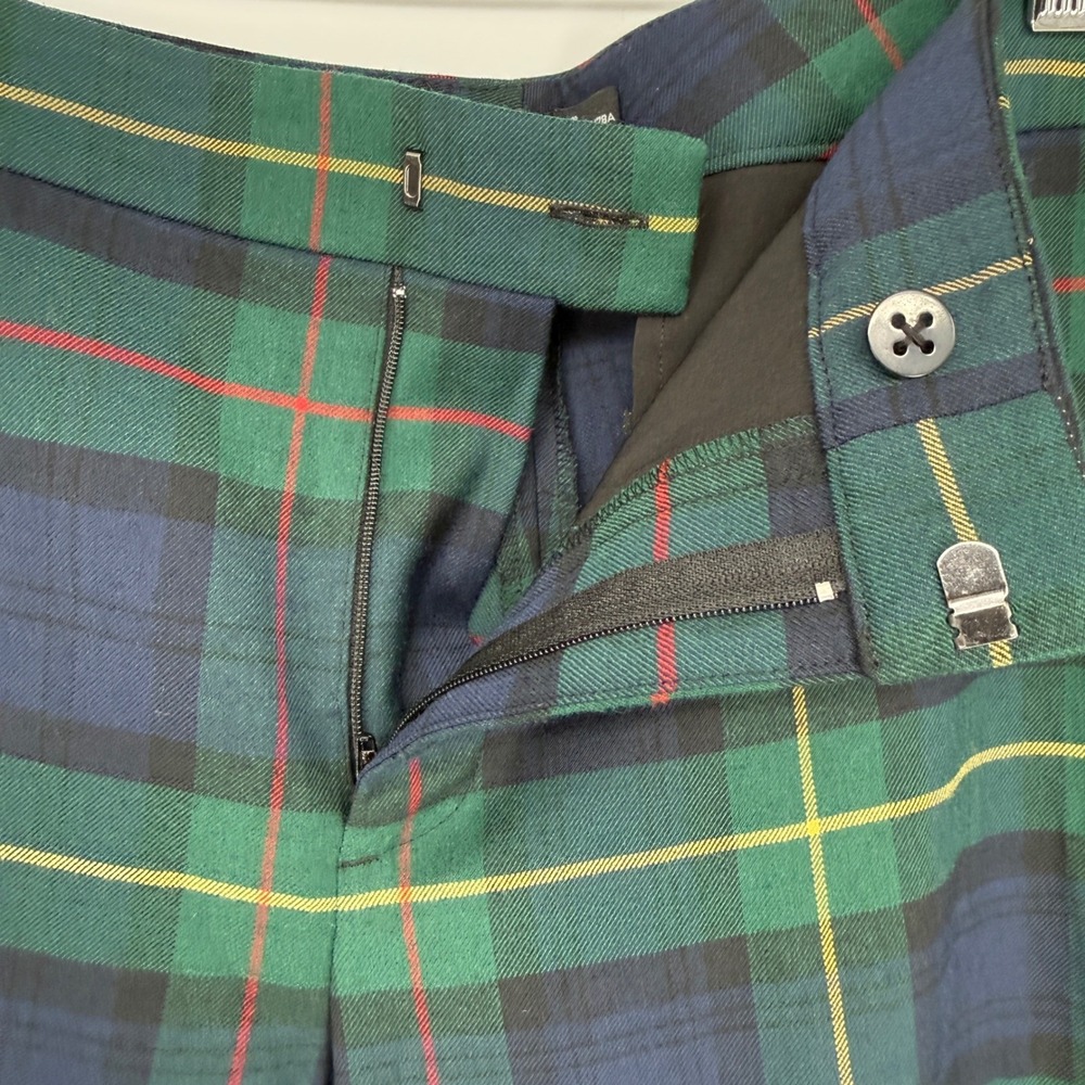 Lauren Ralph Lauren Green Tartan Watch Plaid Wool Straight Leg Pants Women 10 - Picture 5 of 9